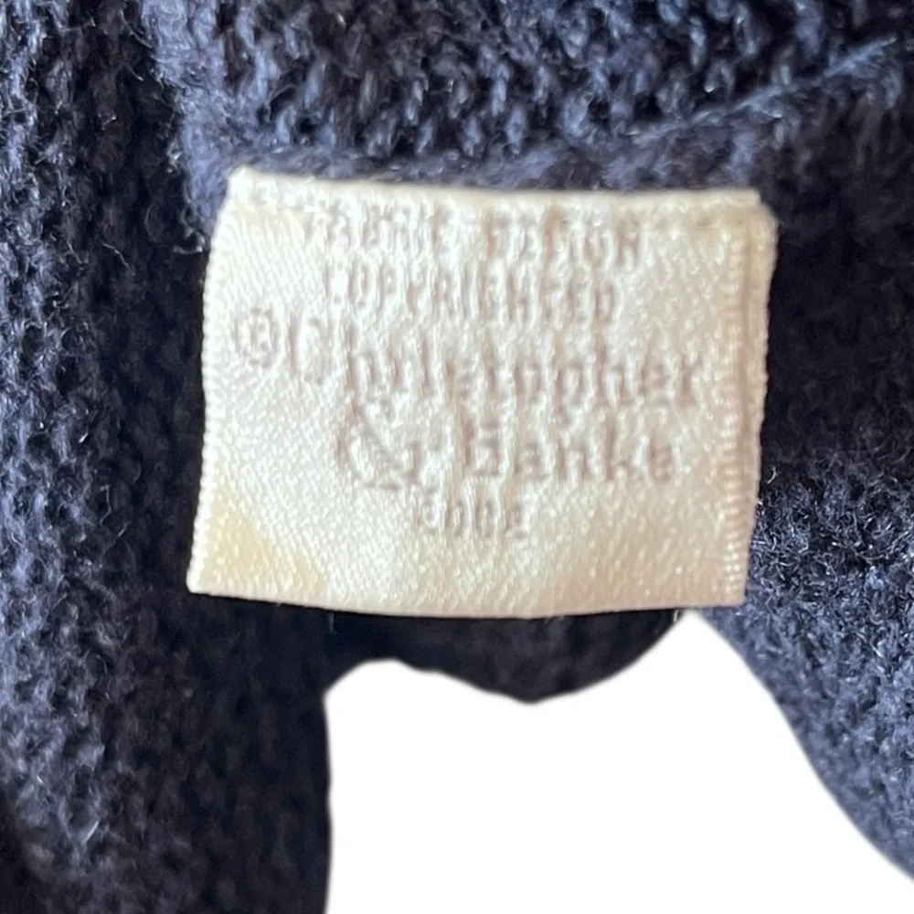 Vintage Y2K Knit Sweater Navy Blue Moose Moon Outdoor Womens Size Large L - Picture 9 of 10